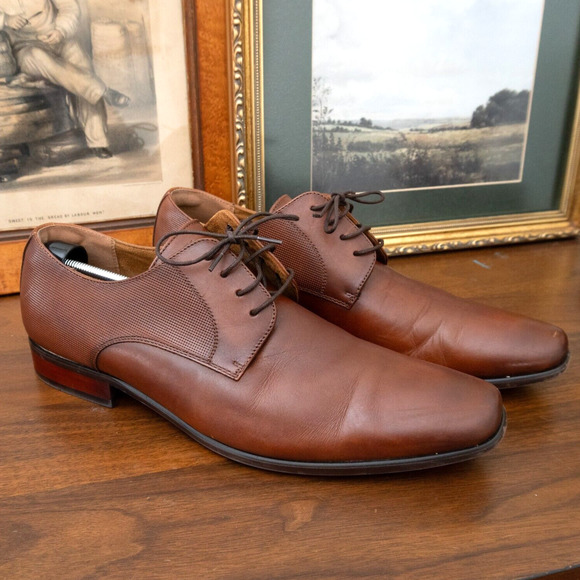 Florsheim Other - Men's Florsheim Kierland Plain Toe Oxford Cognac Leather Dress Shoe - Size 14 D